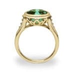 Concerto in yellow gold with a oval green tourmaline Concerto ring in yellow gold with a oval green tourmaline